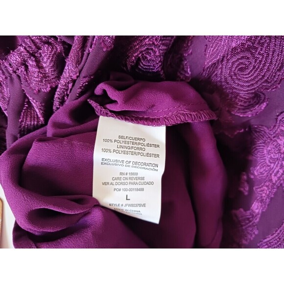 Mason & Belle Womens Blouse Top Floral Metallic‎ Long Sleeve Purple Size L - Picture 6 of 7